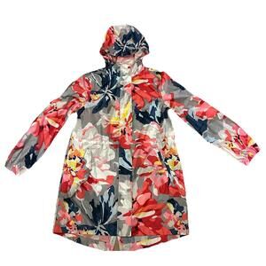 Joules Right As Rain Collection Coat Jacket Size US 8 Uk 12 Bright Pink Floral